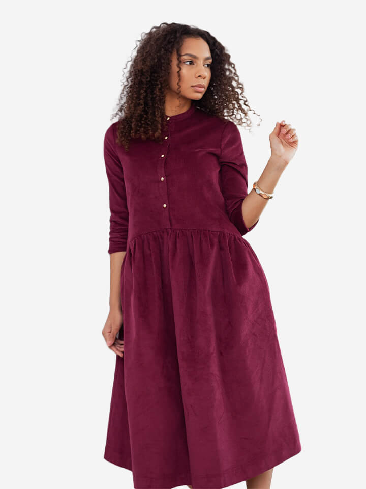 Maroon shirt hot sale dress